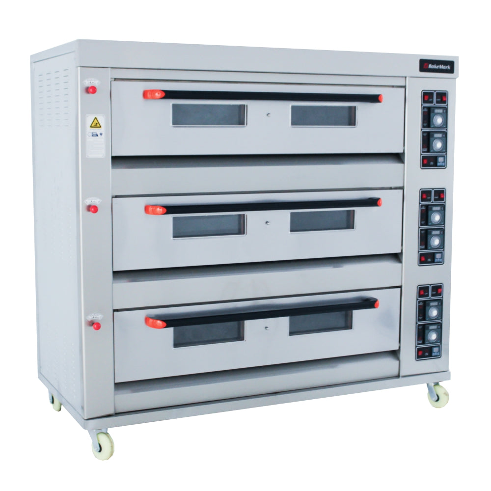 BAKEMARK - Triple deck oven with humidification - (3 pans per deck)