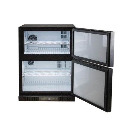 POLARCAB - Black Dual Fridge (80L) Freezer (62L)
