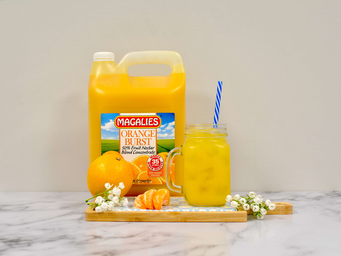 MAGALIES - 5 litre Orange Burst 50% 1+6 fruit nectar concentrate.