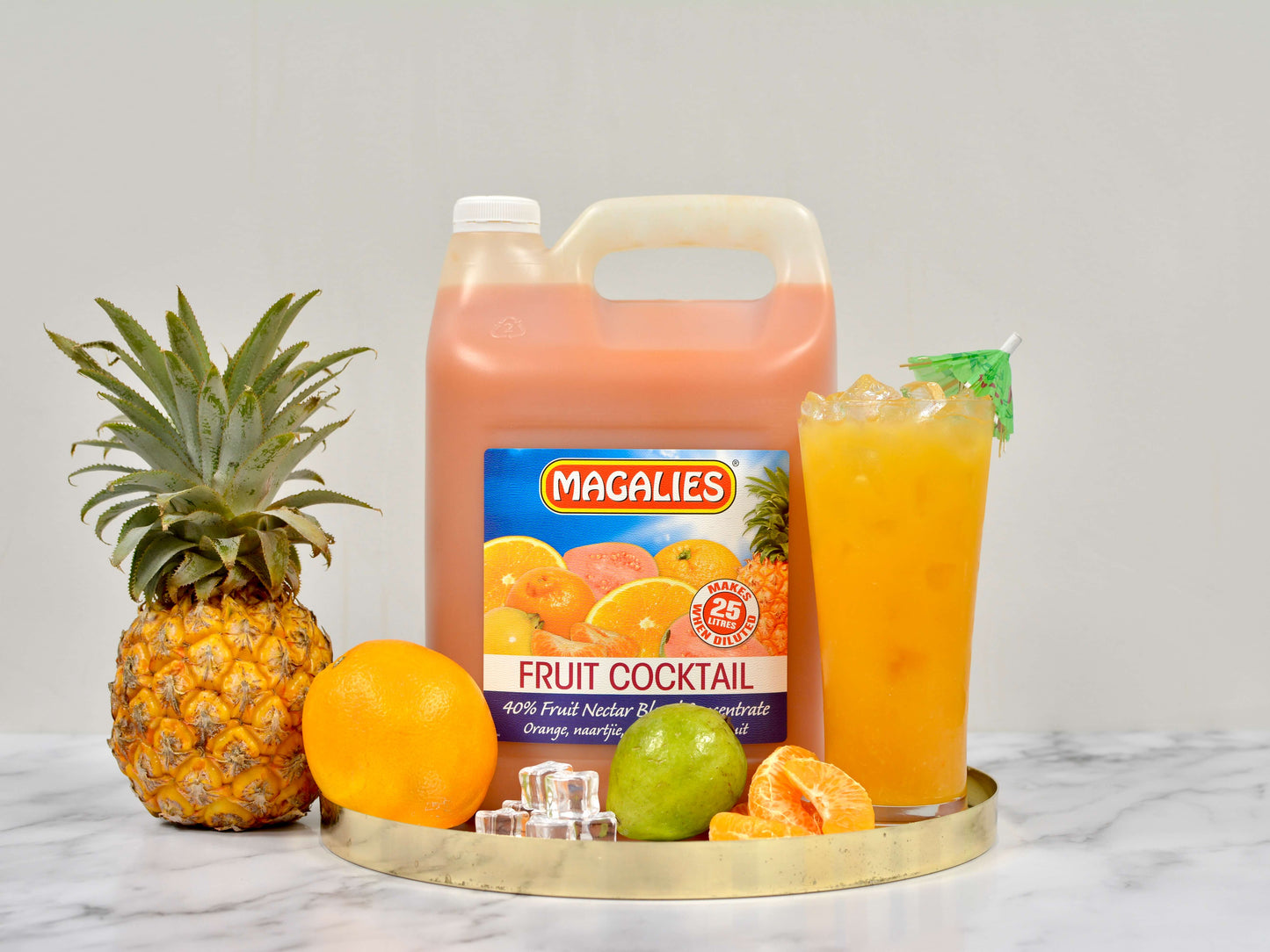 MAGALIES - 5 litre Fruit Cocktail 40% 1+4 fruit nectar concentrate.