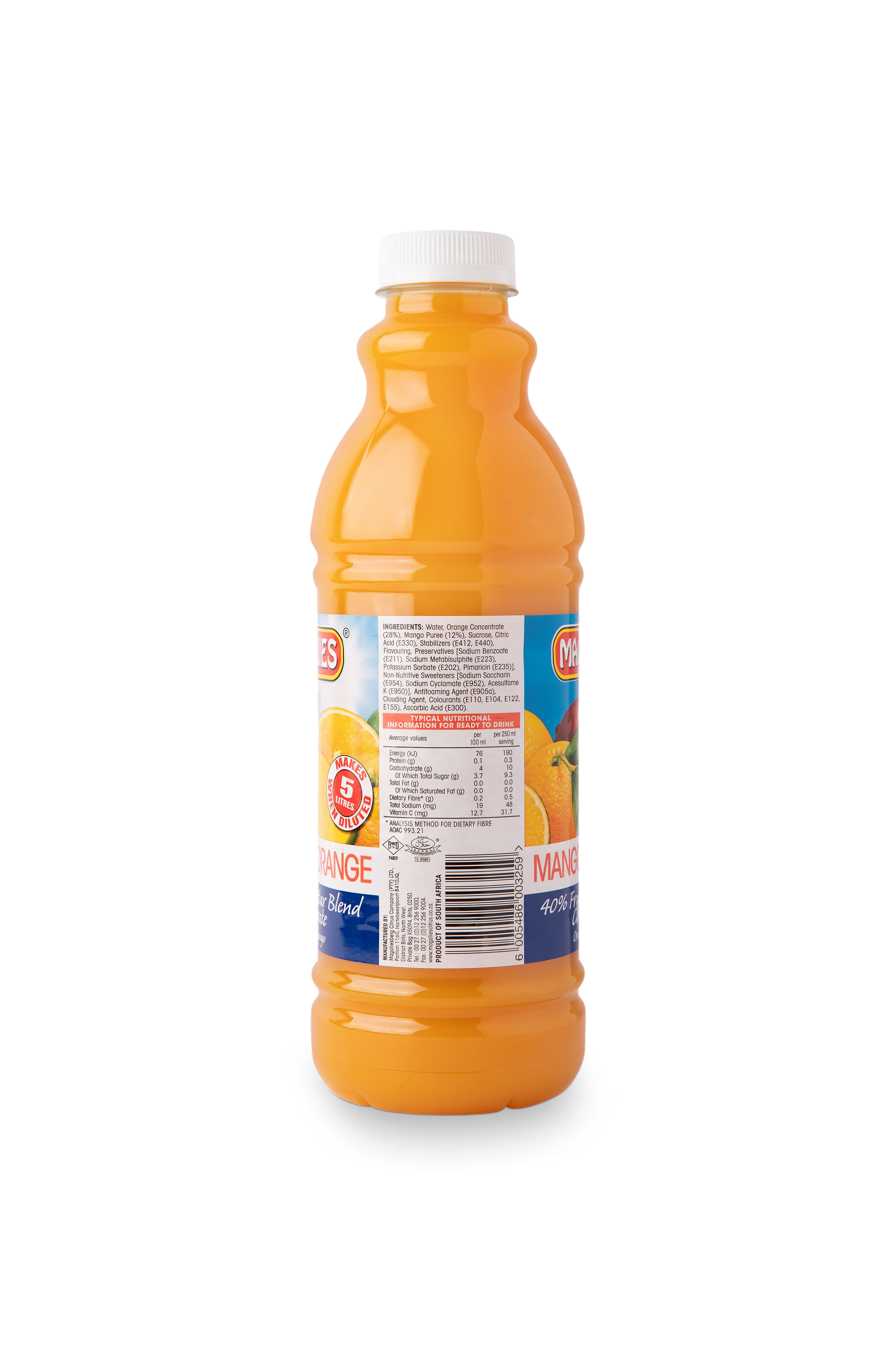 Magalies 1 litre Mango & Orange 40% 1+4 fruit nectar concentrate