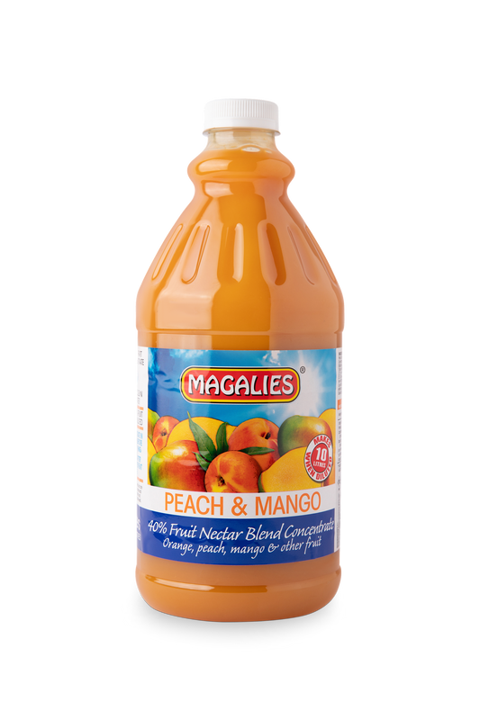 Magalies 2 litre Peach & Mango 40% 1+4 fruit nectar concentrate