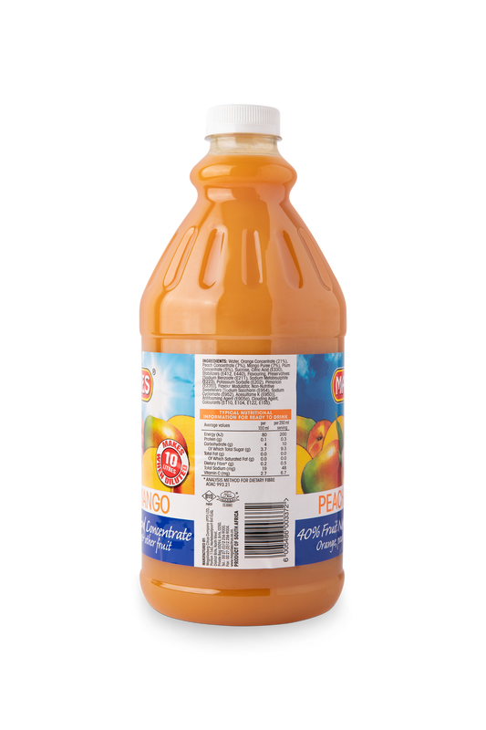 Magalies 2 litre Peach & Mango 40% 1+4 fruit nectar concentrate