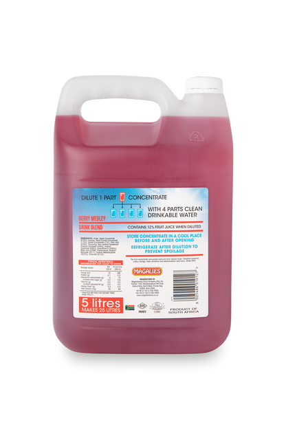 Magalies 5 litre Berry Medley 12% 1+4 fruit drink concentrate.