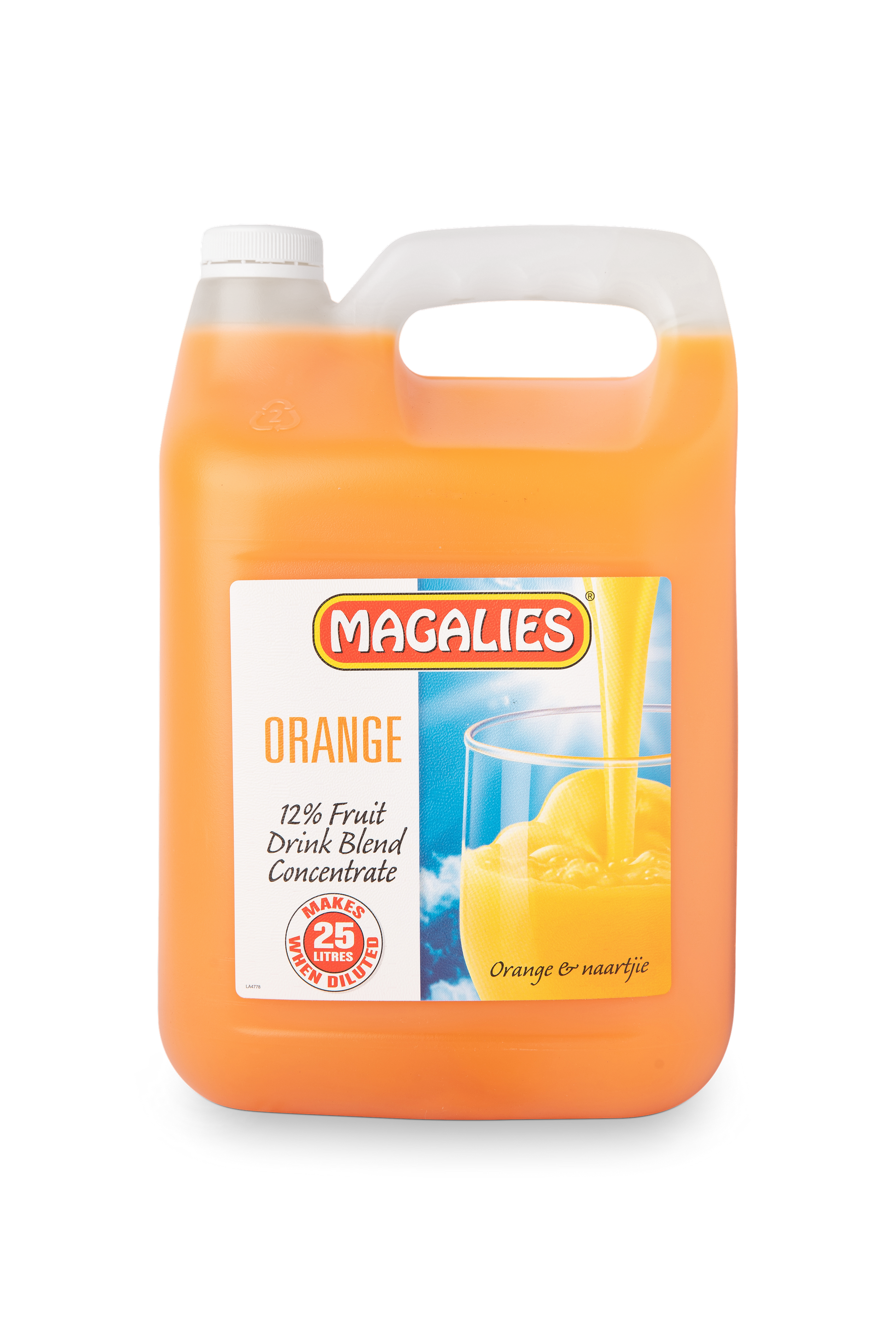 Magalies 5 litre Orange 12% 1+4 fruit drink concentrate.