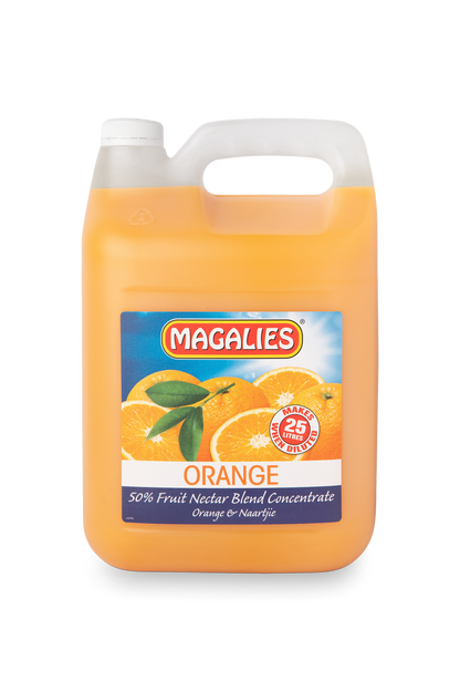 Magalies 5 litre Orange 50% 1+4 fruit nectar concentrate.