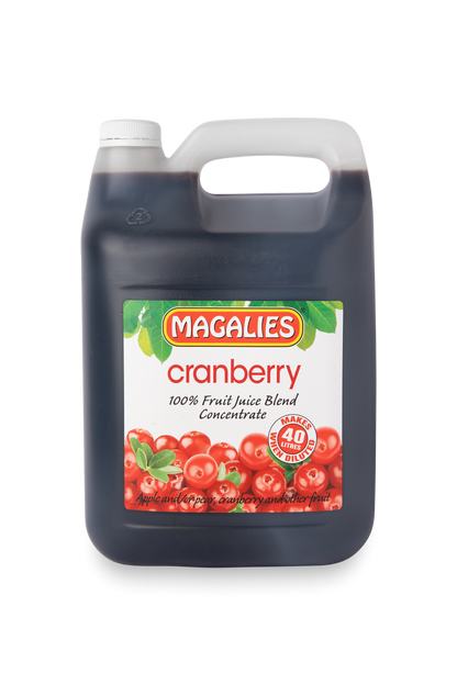 Magalies 5 litre Cranberry 100% 1+7 fruit juice concentrate