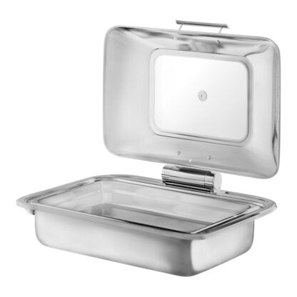 INOXSERV - Chafing Dish with Hydraulic Glass Lid - (Rectangular)