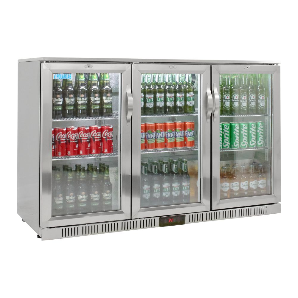 POLARCAB - Back bar cooler – 3 Door, Hinged - Stainless Steel