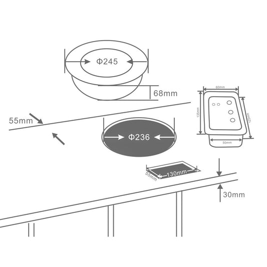 SMARTCHEF - Induction Warmer - Countersunk - (Round)