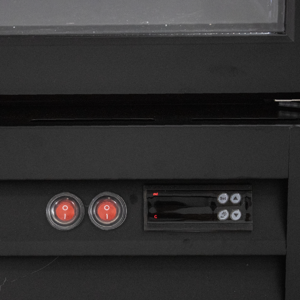 POLARCAB - Black Double Glass Door Fridge - 614L