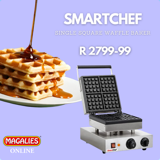 SmartChef - Single Belgian Waffle Baker - Square (Snack)