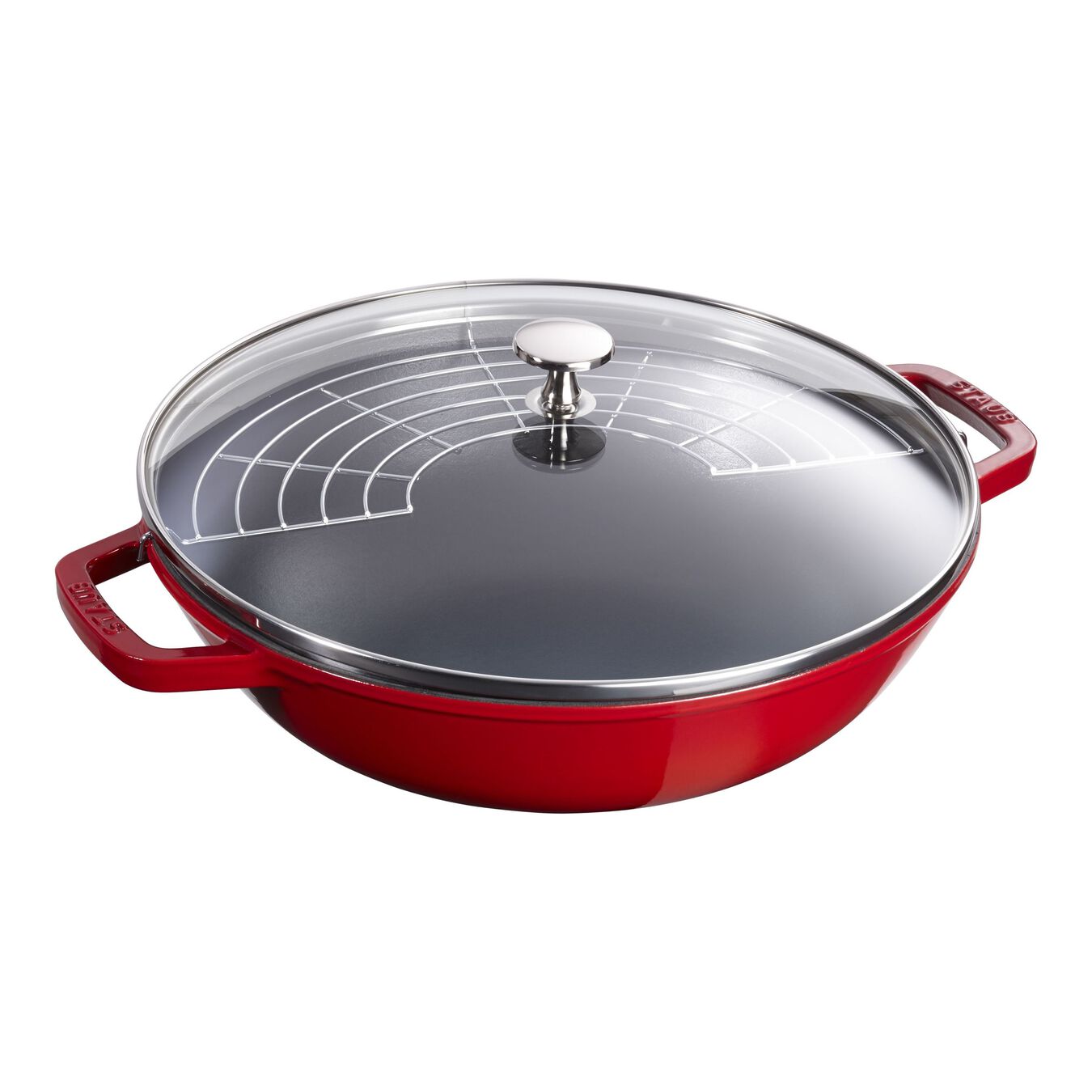 STAUB - Cast Iron Wok with Glass Lid - 30cm