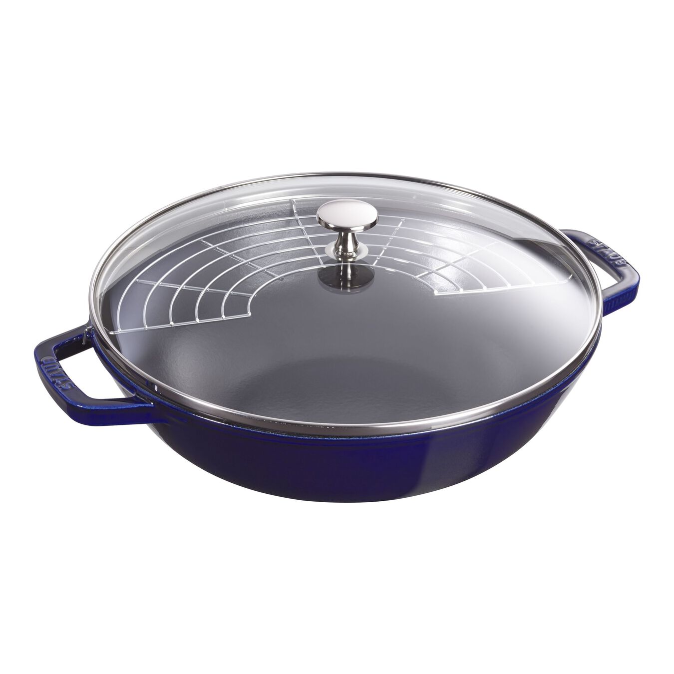 STAUB - Cast Iron Wok with Glass Lid - 30cm