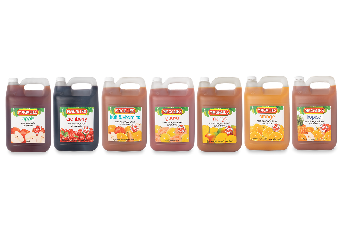 Magalies 5 litre 100% fruit juice concentrate BUNDLE OF 7