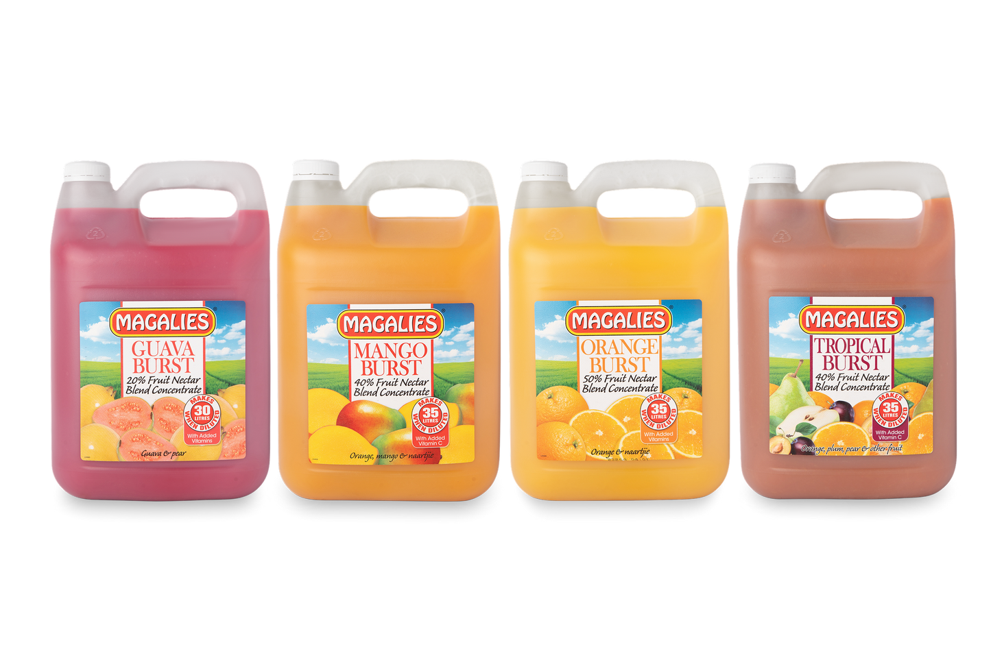 Magalies 5 litre Burst Nectar concentrate BUNDLE OF 4