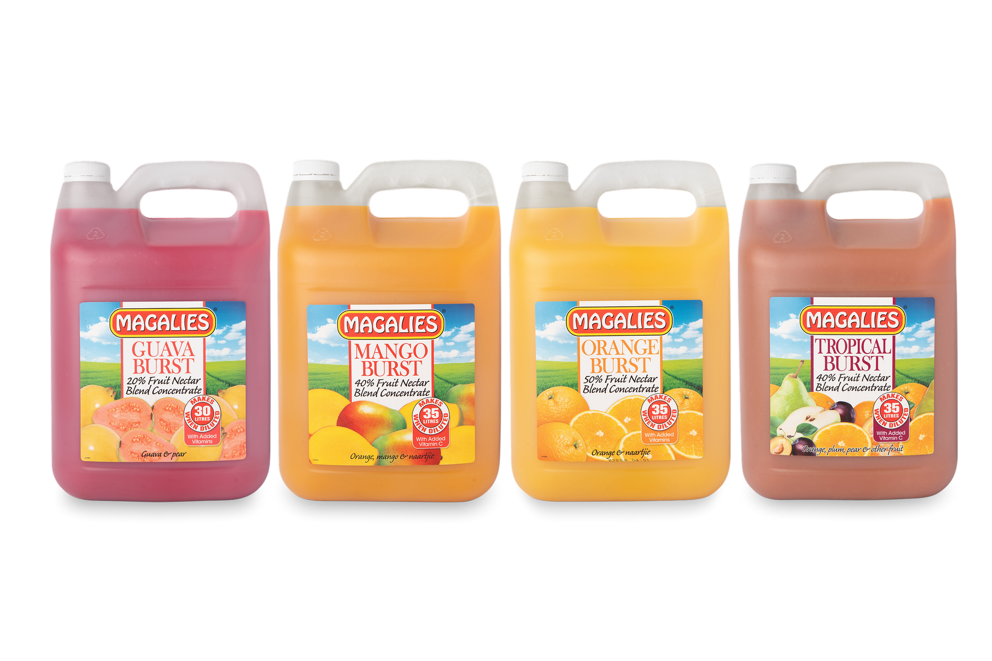 Magalies 5 litre Burst Nectar concentrate BUNDLE OF 4