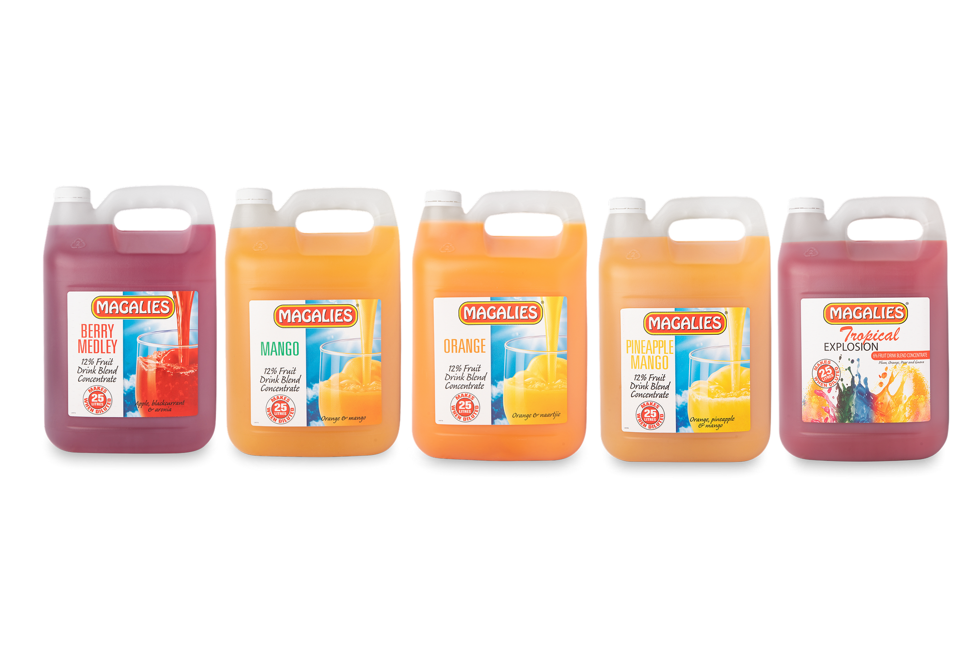 Magalies 5 litre fruit drink concentrate BUNDLE OF 5