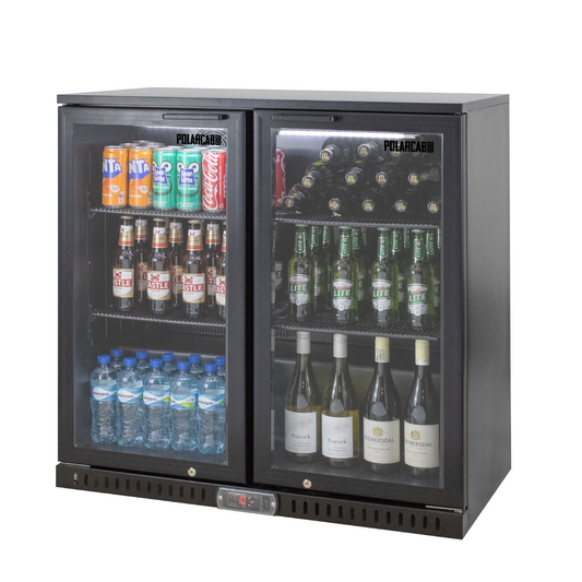 POLARCAB - Black Bar Cooler 2/HDoor - 212L