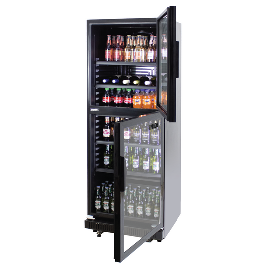 POLARCAB - Beverage Cooler – Split Door – Black 360L