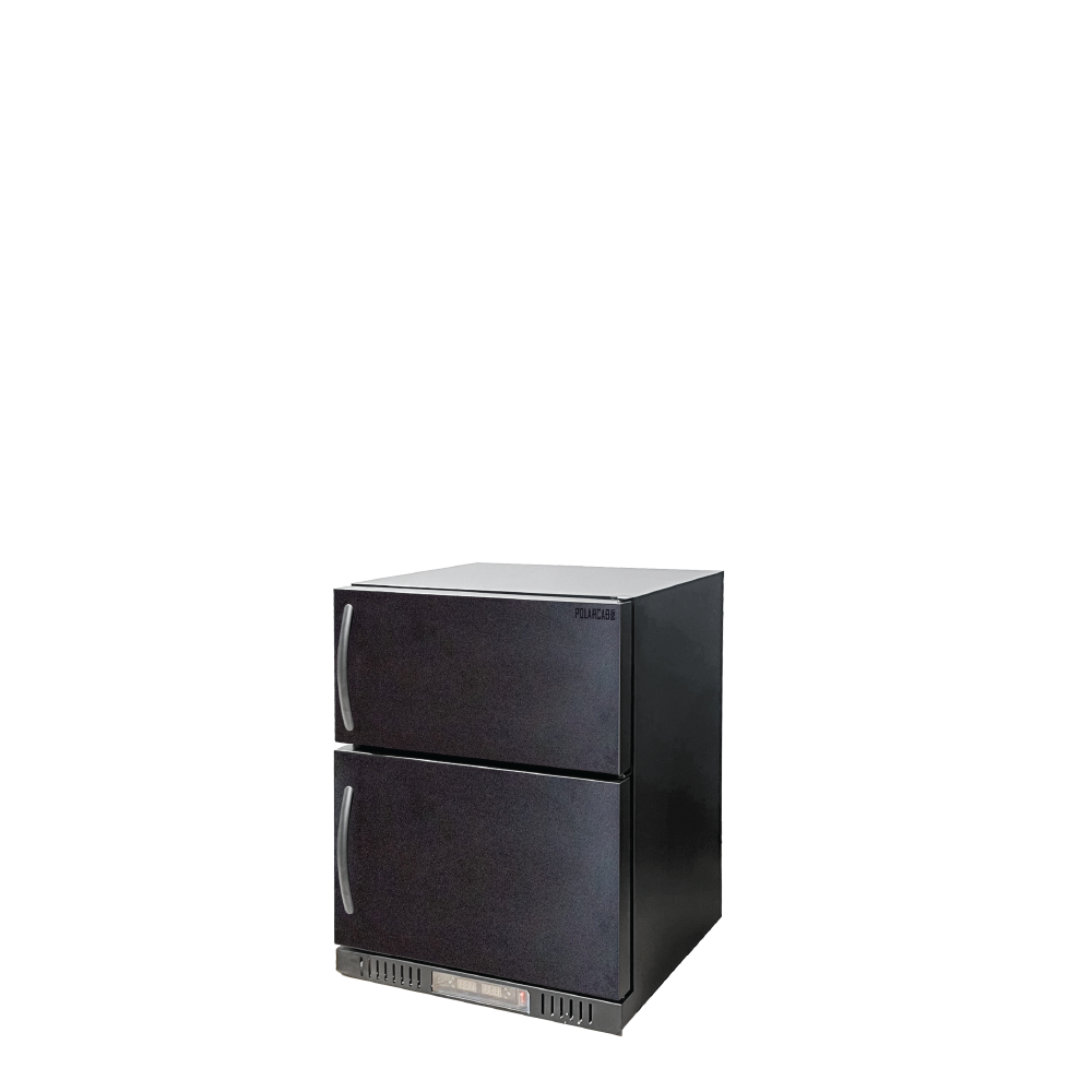 POLARCAB - Black Dual Fridge (80L) Freezer (62L)