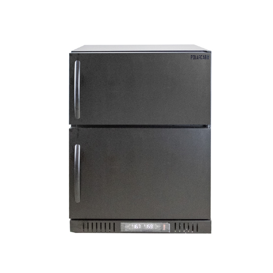 POLARCAB - Black Dual Fridge (80L) Freezer (62L)