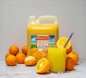 Magalies 5 litre Orange Burst 50% 1+6 fruit nectar concentrate