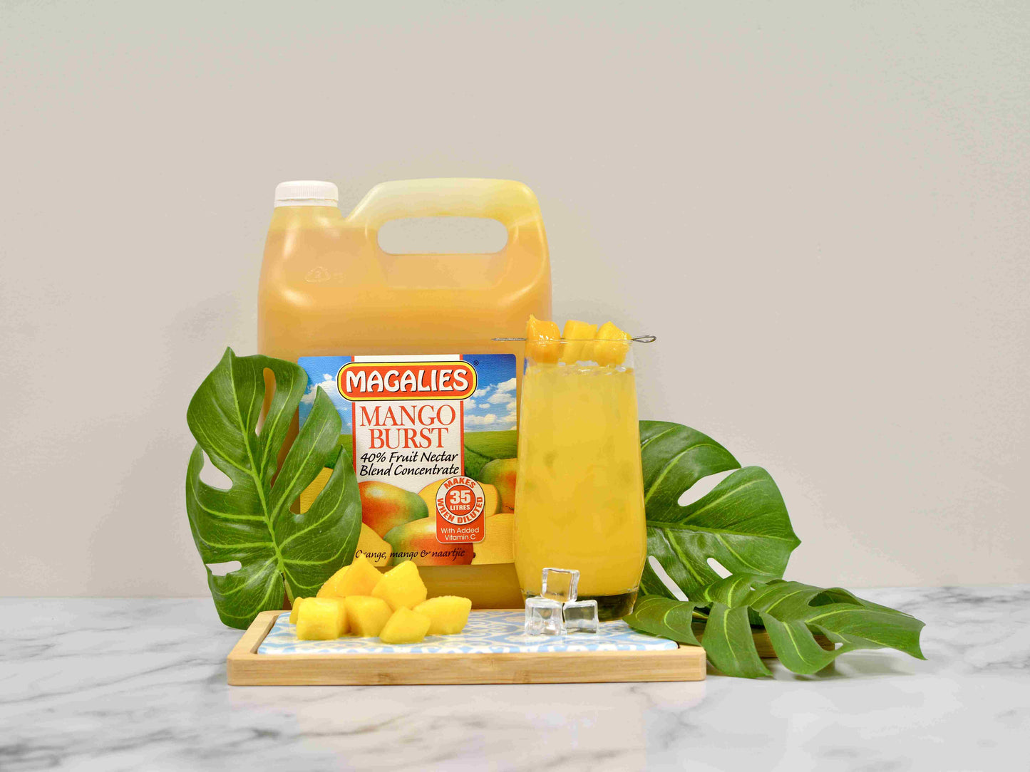 MAGALIES - 5 litre Mango Burst 40% 1+6 fruit nectar concentrate.