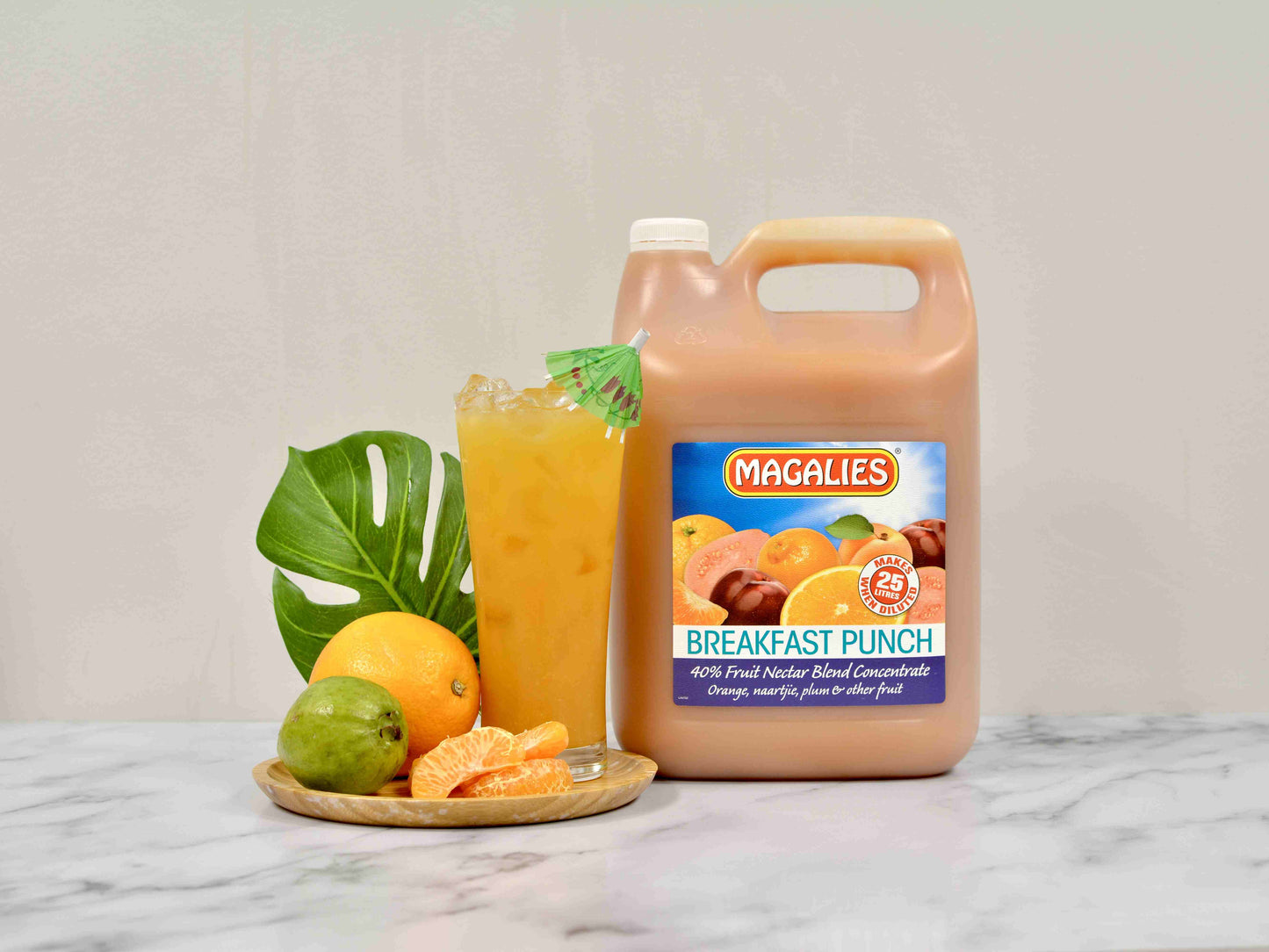 MAGALIES - 5 litre Breakfast Punch 40% 1+4 fruit nectar concentrate.