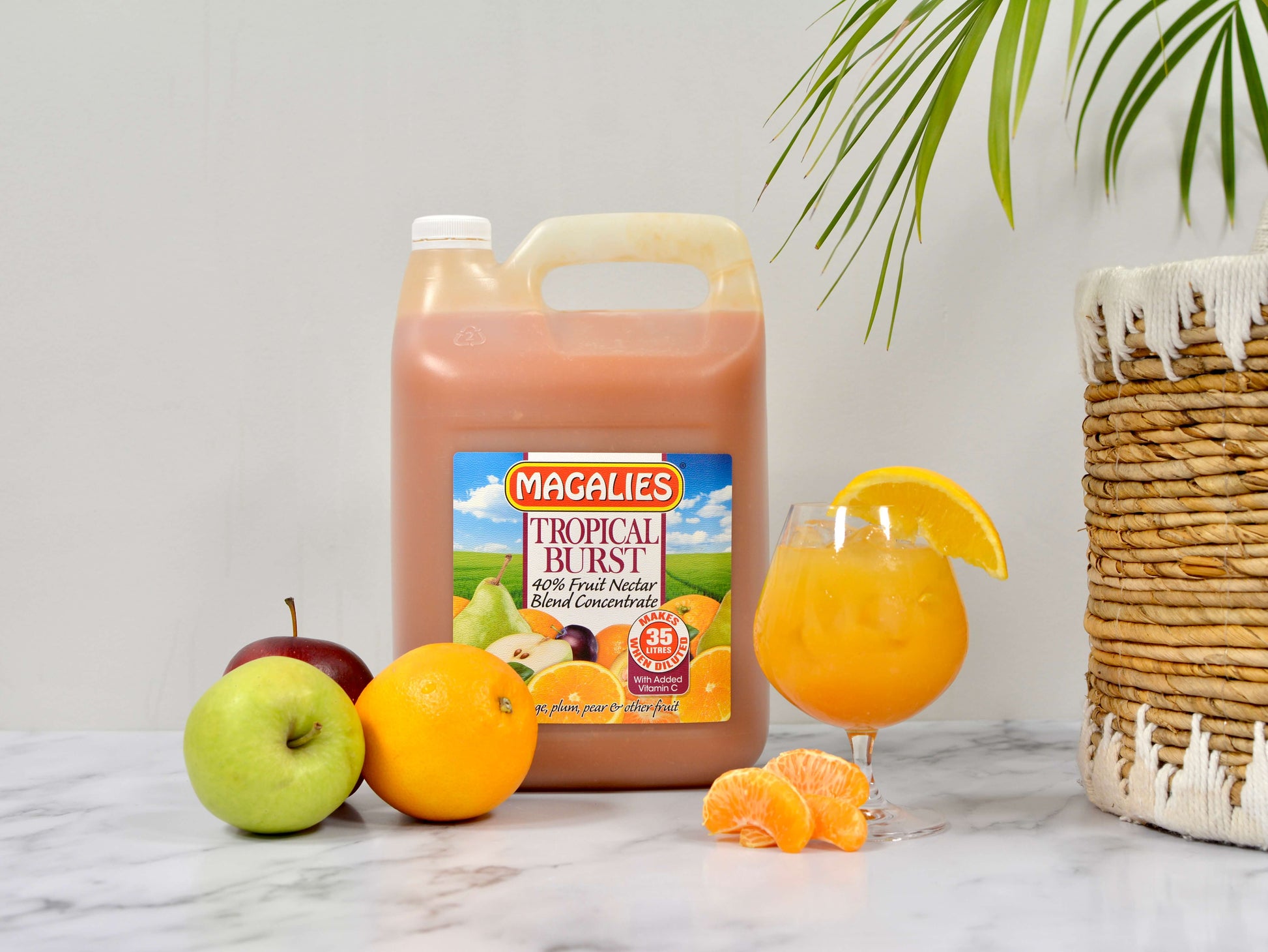 MAGALIES - 5 litre Tropical Burst 40% 1+6 fruit nectar concentrate.