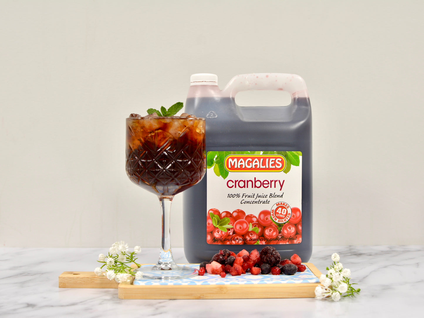 MAGALIES - 5 litre Cranberry 100% 1+7 fruit juice concentrate