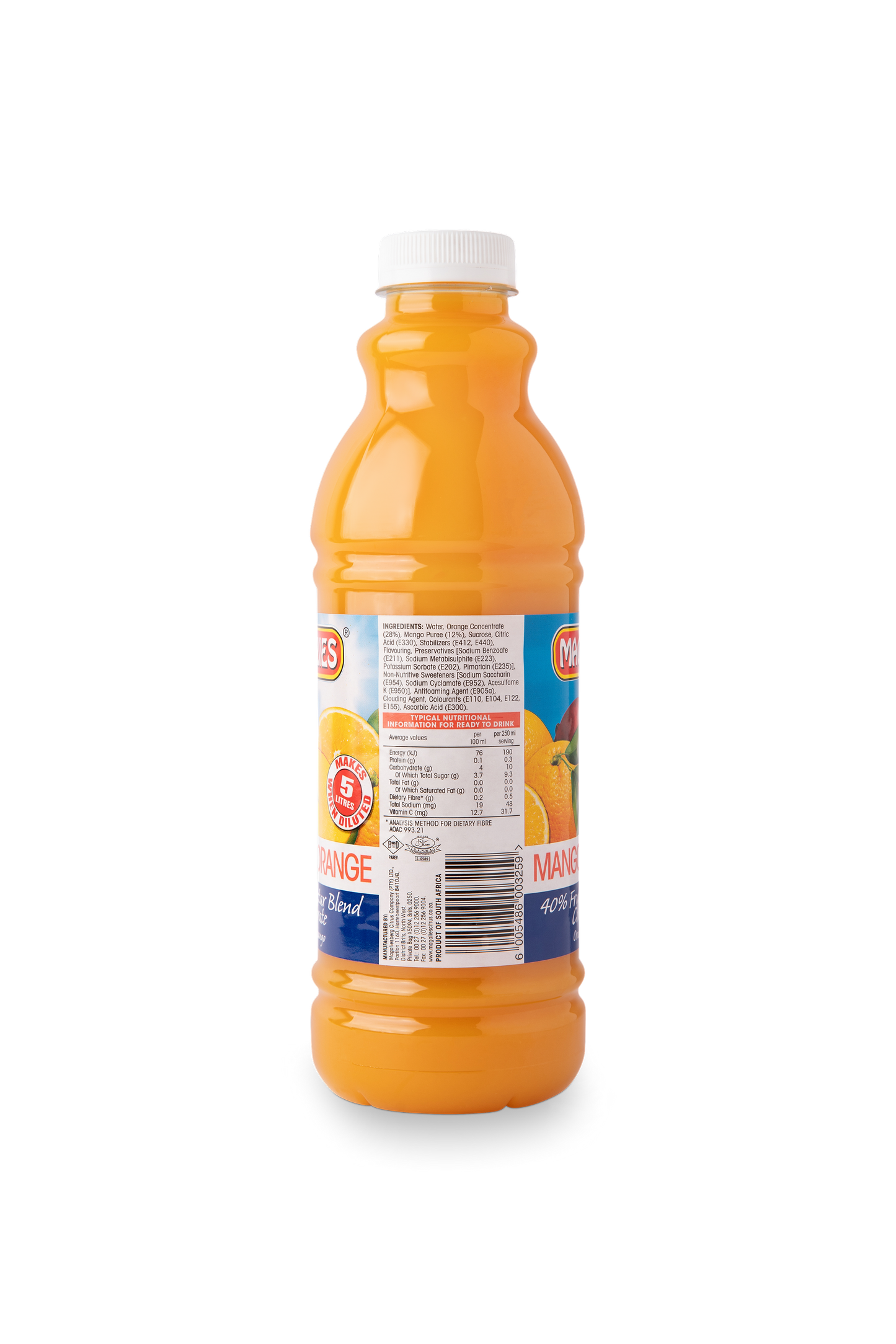 Magalies 1 litre Mango & Orange 40% 1+4 fruit nectar concentrate