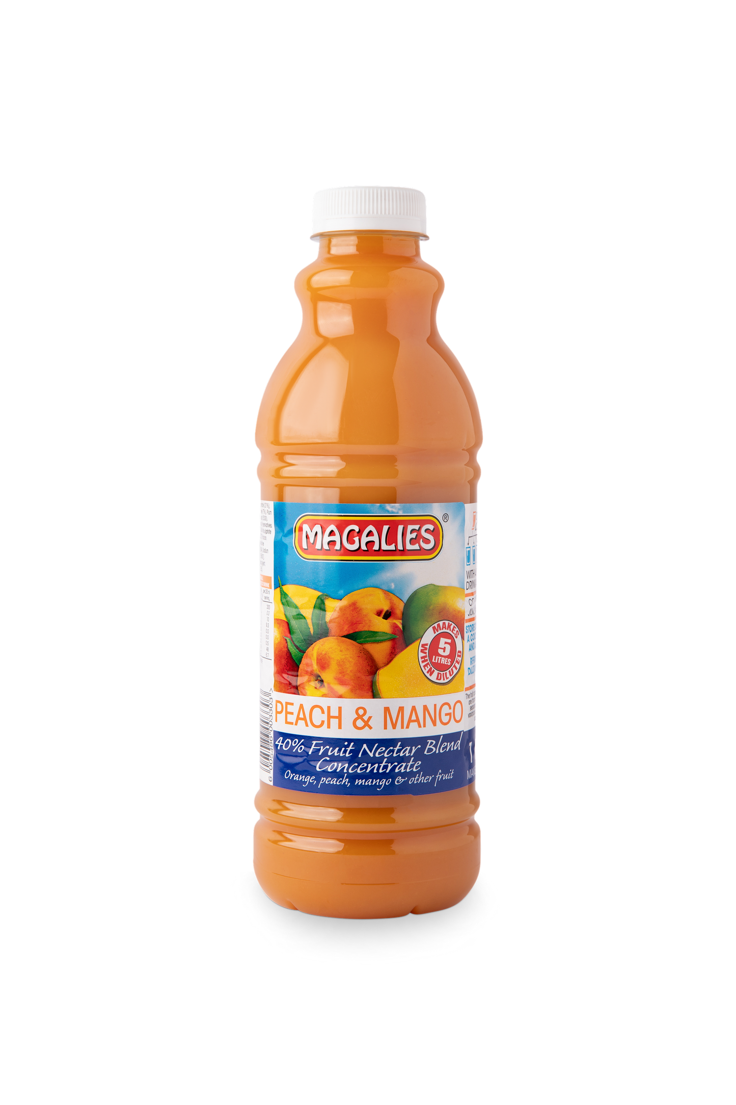 Magalies 1 litre Peach & Mango 40% 1+4 fruit nectar concentrate