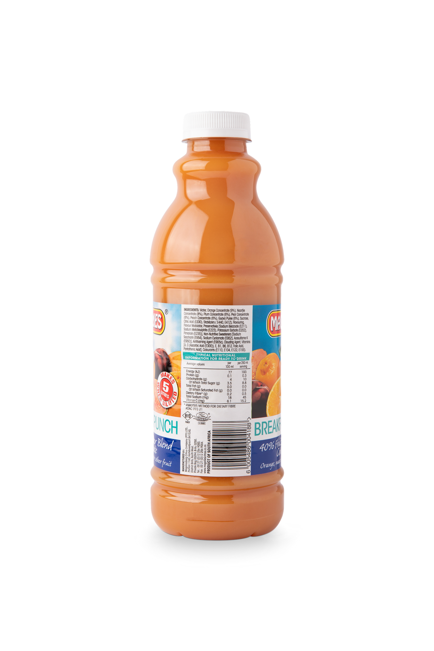 Magalies 1 litre Breakfast Punch 40% 1+4 fruit nectar concentrate