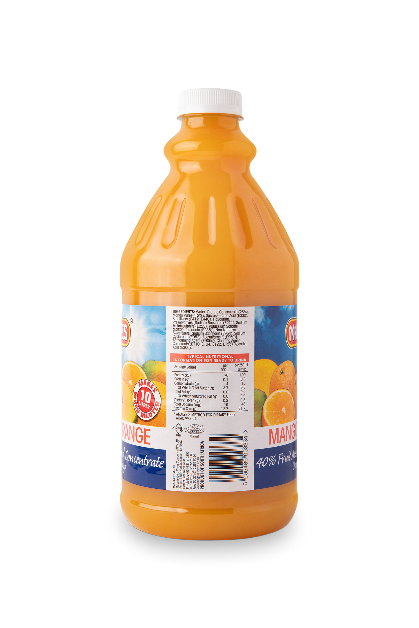 Magalies 2 litre Mango & Orange 40% 1+4 fruit nectar concentrate