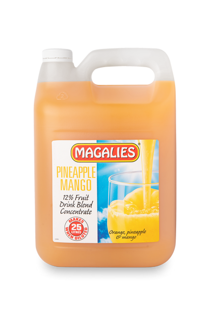 Magalies 5 litre Pineapple & Mango 12% 1+4 fruit drink concentrate.