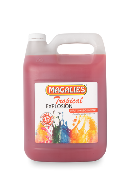 Magalies 5 litre Tropical Explosion 6% 1+4 fruit drink concentrate.