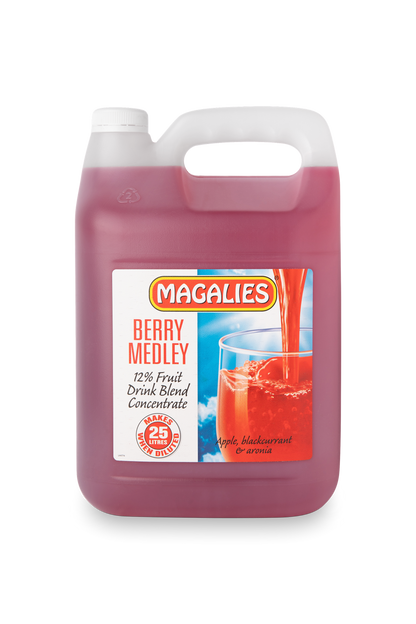 Magalies 5 litre Berry Medley 12% 1+4 fruit drink concentrate.