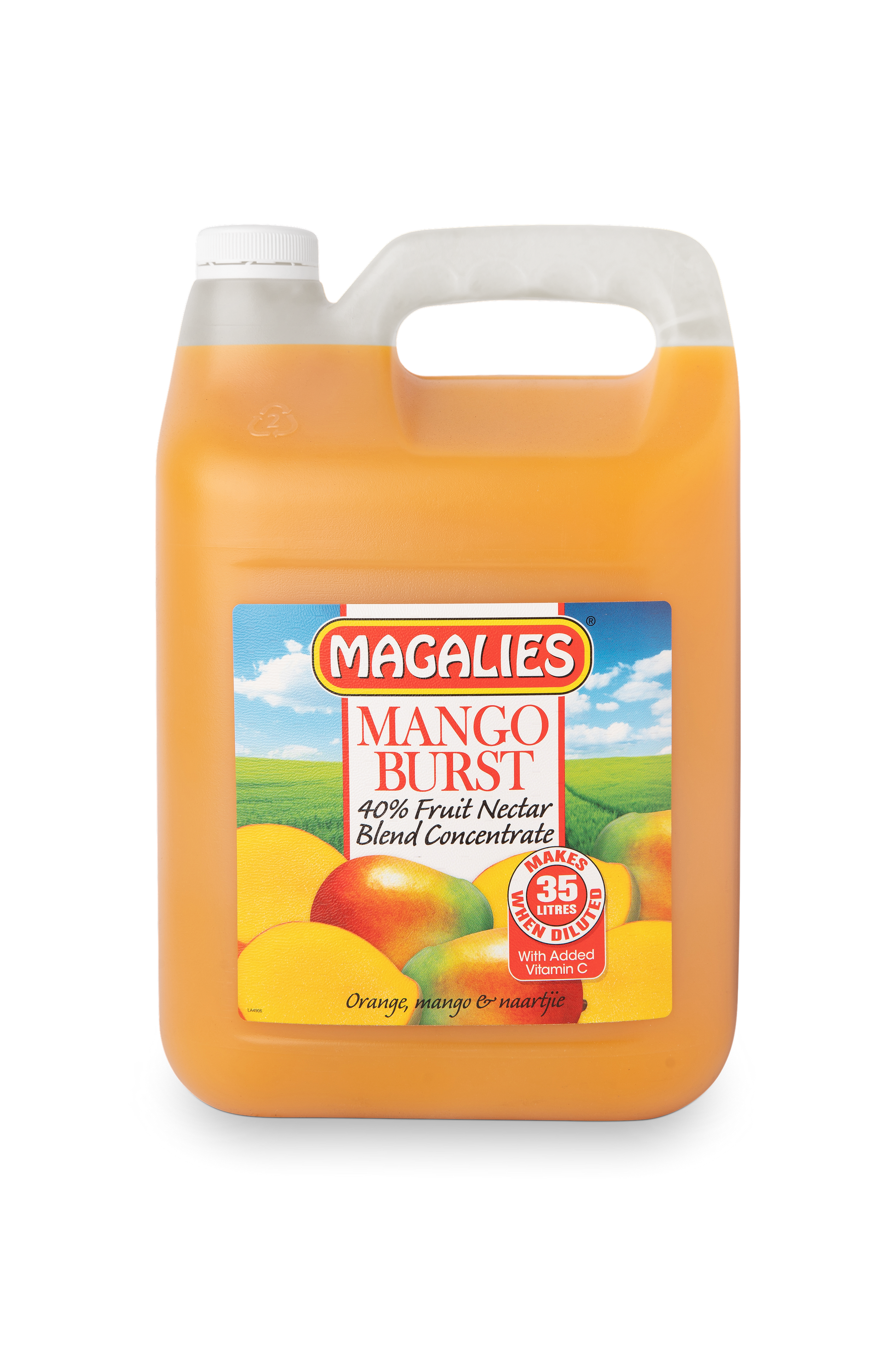Magalies 5 litre Mango Burst 40% 1+6 fruit nectar concentrate.