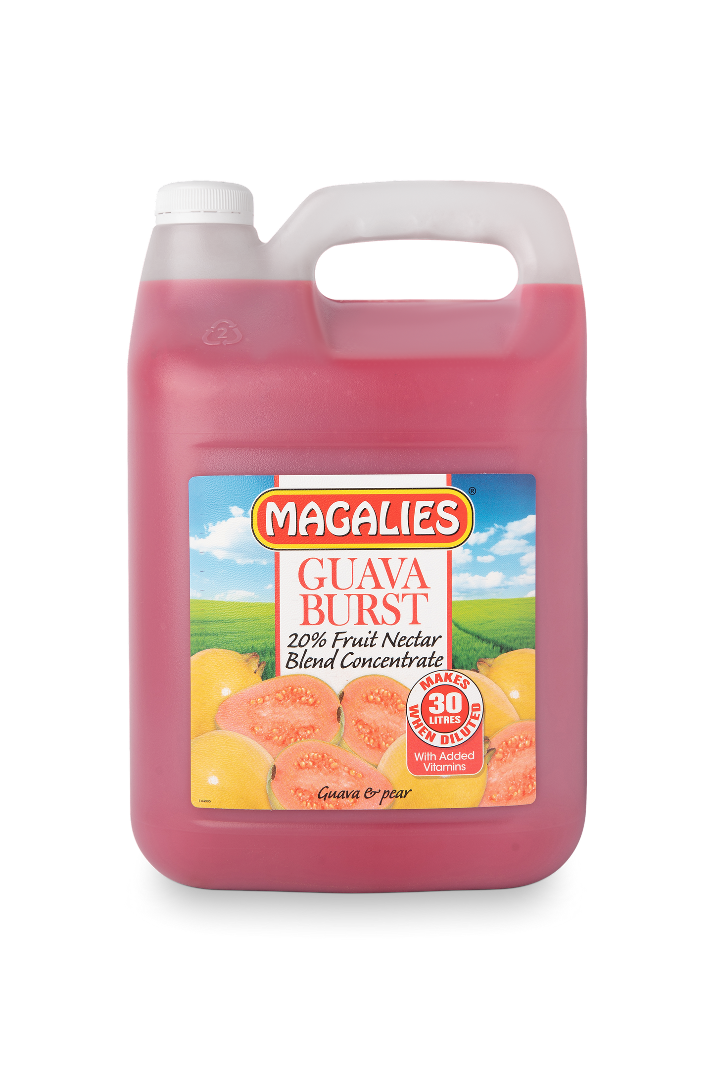 Magalies 5 litre Guava Burst 20% 1+5 fruit nectar concentrate.