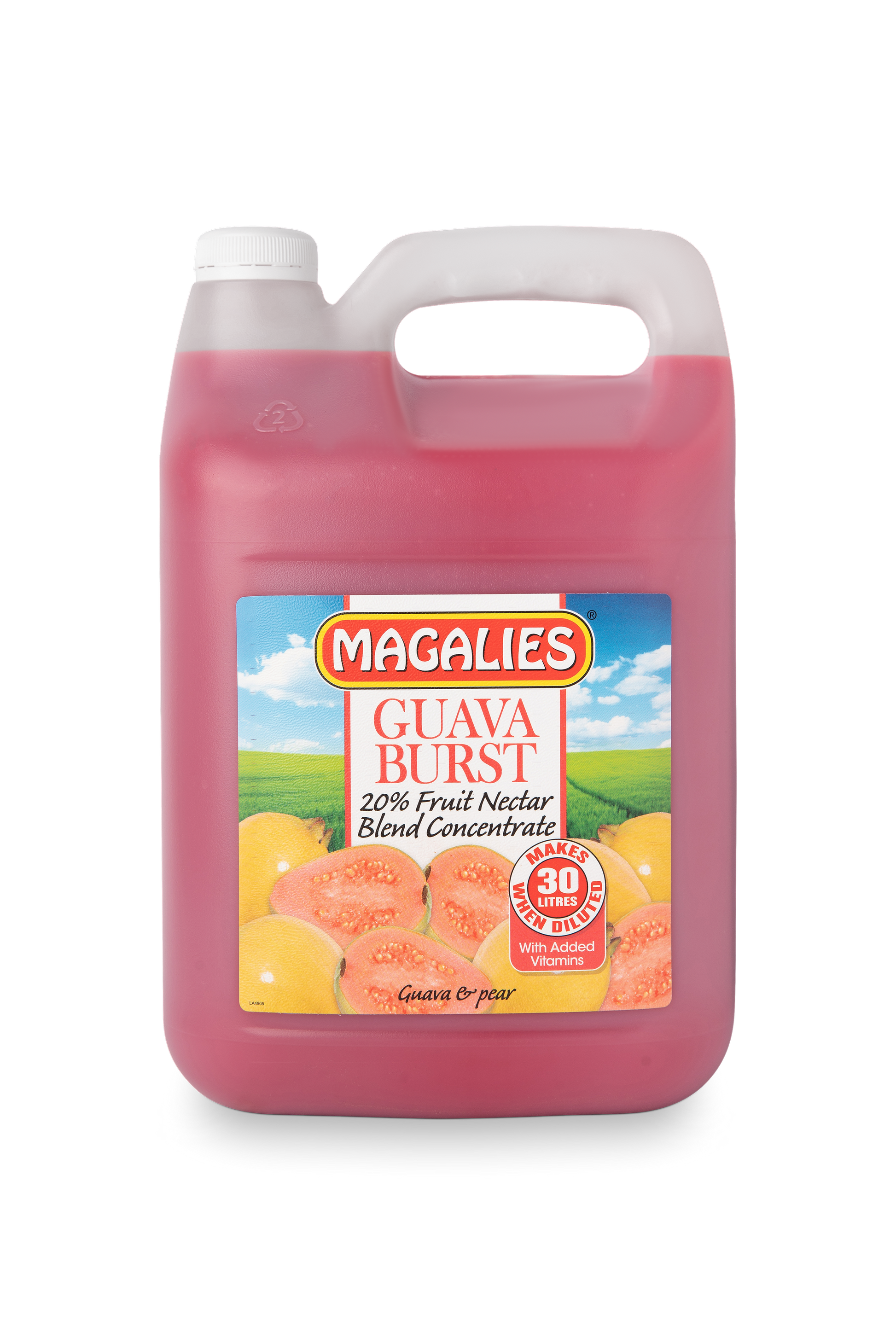 Magalies 5 litre Guava Burst 20% 1+5 fruit nectar concentrate.