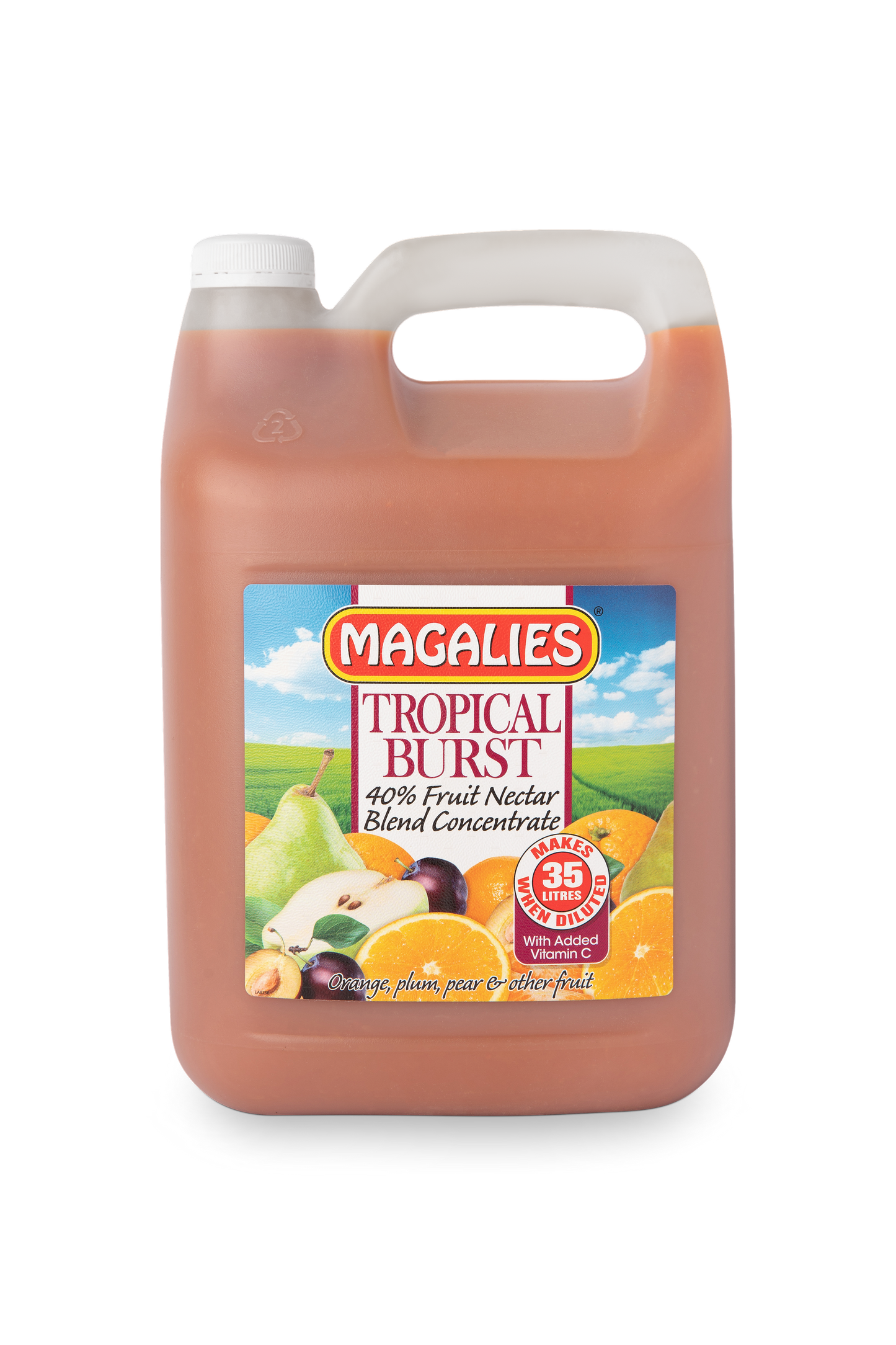 Magalies 5 litre Tropical Burst 40% 1+6 fruit nectar concentrate.