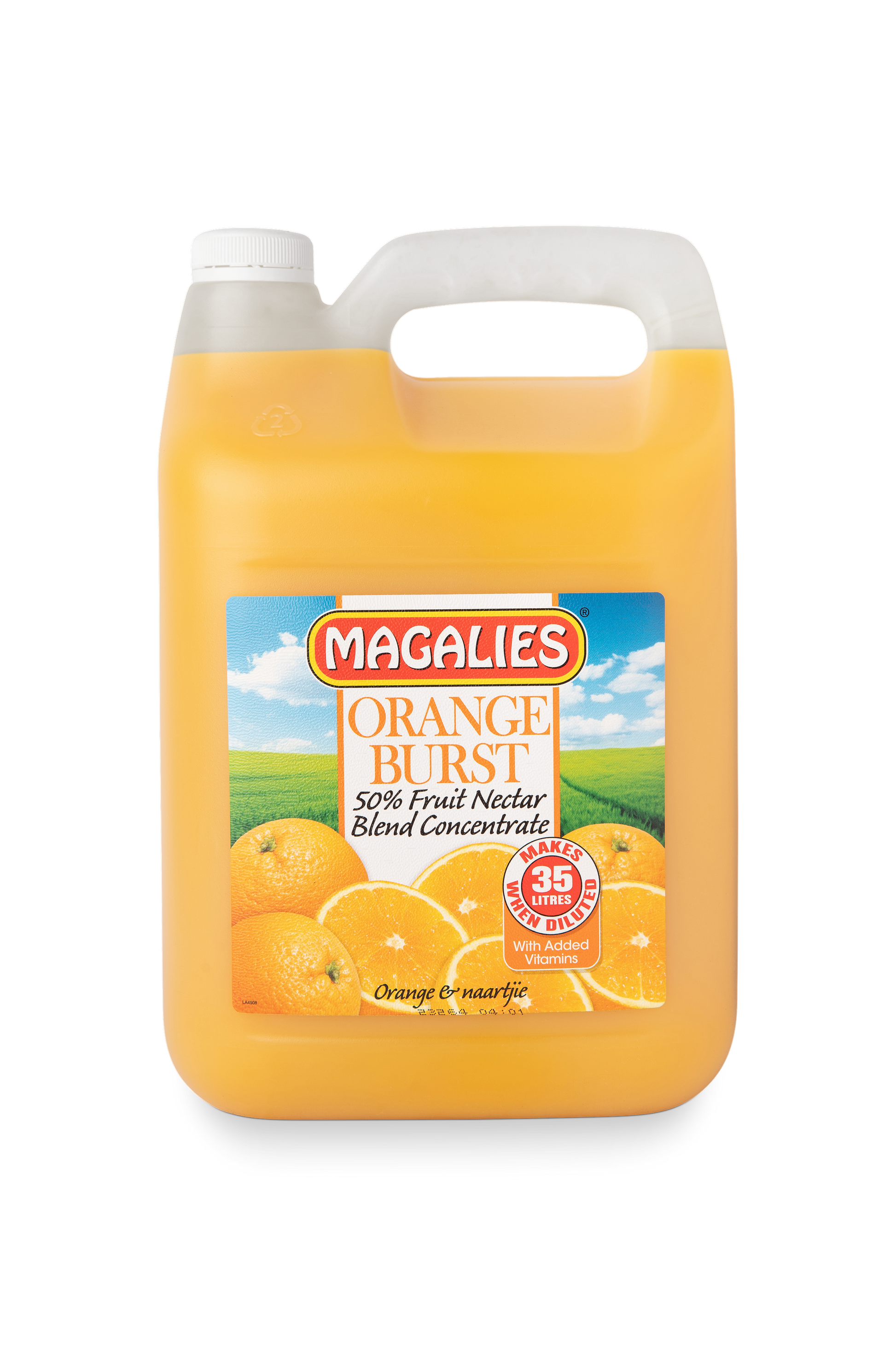 Magalies 5 litre Orange Burst 50% 1+6 fruit nectar concentrate.