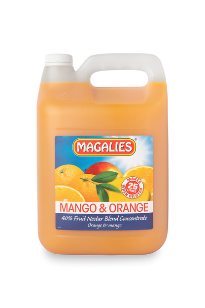 Magalies 5 litre Mango & Orange 40% 1+4 fruit nectar concentrate.