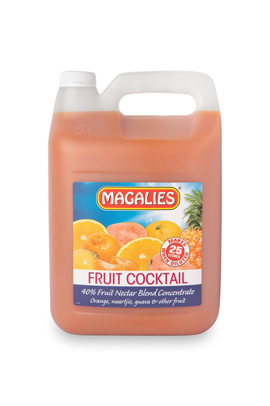Magalies 5 litre Fruit Cocktail 40% 1+4 fruit nectar concentrate.