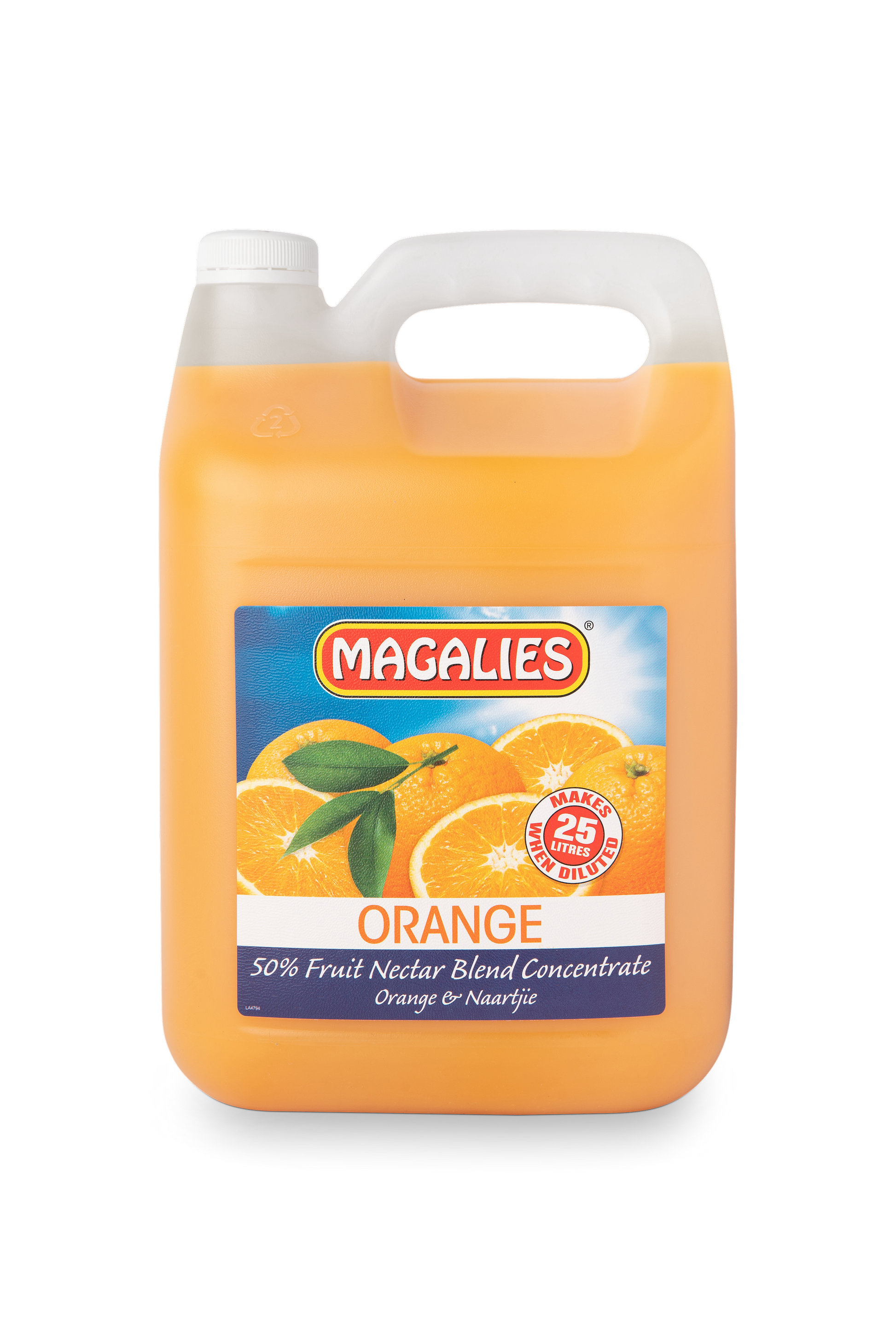 Magalies 5 litre Orange 50% 1+4 fruit nectar concentrate.