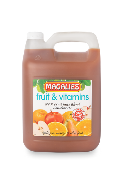 Magalies 5 litre Fruit & Vitamins 100% 1+4 fruit juice concentrate.