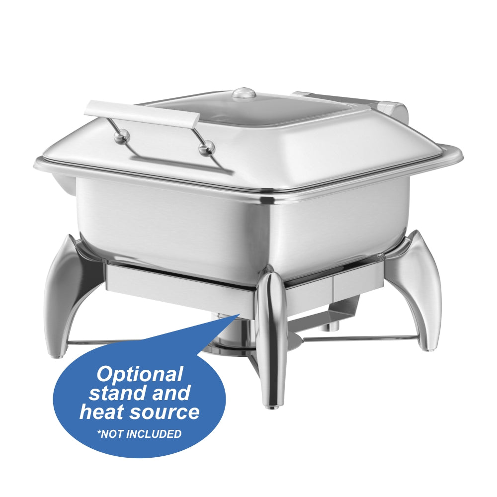 INOXSERV - Chafing Dish with Hydraulic Glass Lid - (Square)