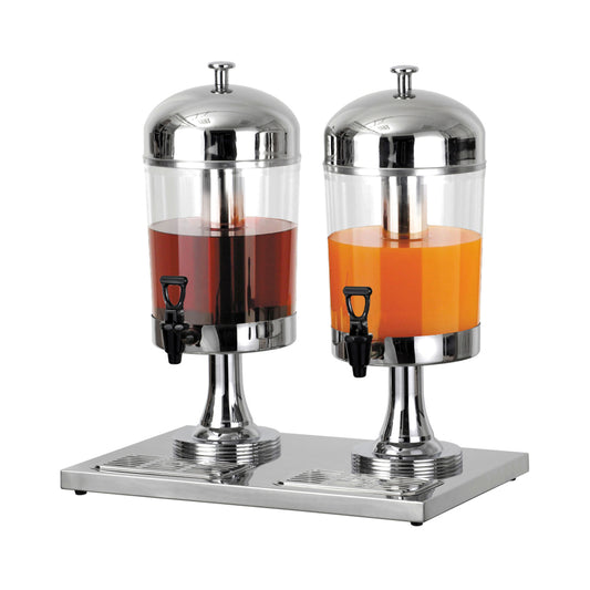 INOXSERV - Double juice dispenser with a center ice tube - 2 x 8 litre