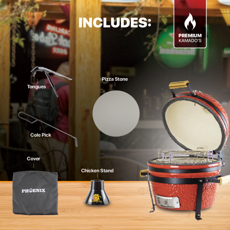 PHOENIX - Kamado Mini 16″ – Tabletop Grill (Red)